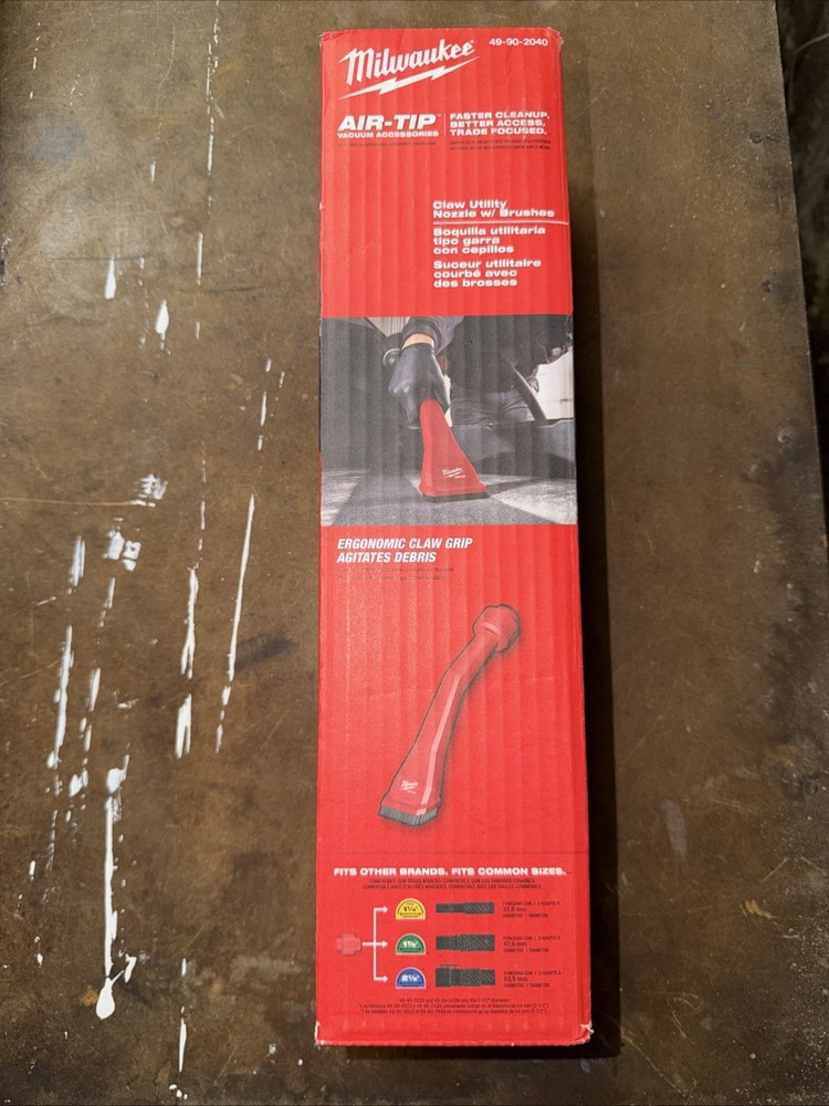 Milwaukee 49-90-2040 Air-Tip Shop Vac Claw Utility Vacuum Nozzle, 1 Pc Red
