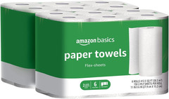 2-Ply Flex-Sheets Paper Towels, 12 Basics Rolls = 32 Regular Rolls, Everyday …