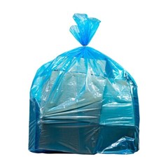 Plasticplace 40-45 Gallon Recycling Bags – Blue, Case of 100 Garbage Bags