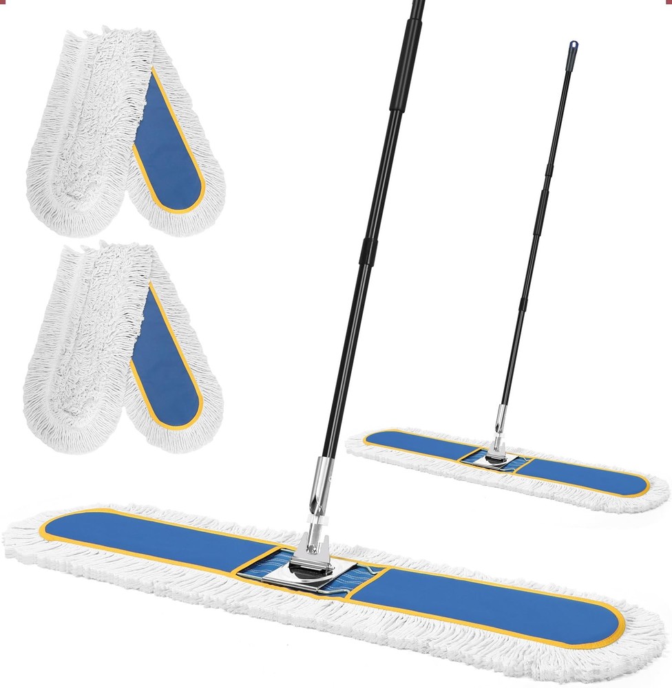 48″ Commercial Industrial Dust Mop for Floor Cleaning, Large 48 Inch, Blue