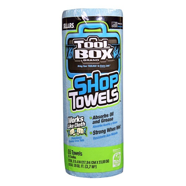Sellars ToolBox Z400 Blue Shop Towel Recycled Disposable 54400, 11″ L x 9.4″ W,
