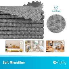 Orighty Microfiber Cleaning Cloth, 5 Pack Highly Absorbent 5 Pack, Grey