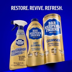 Bar Keepers Friend Soft Cleanser Liquid, 13 oz x 13 Ounce (Pack of 2), Gold