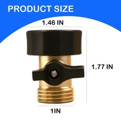 LIULO TOOL 2 Pack Brass Garden Hose Shut-Off Valve, 3/4 Inch 2, Brass, Black