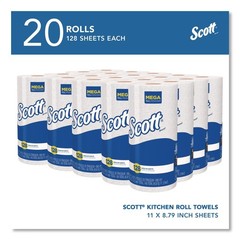 Scott 41482 1-Ply 11″ x 8.75″ Kitchen Roll Towels – White (20 Rolls/CT) New