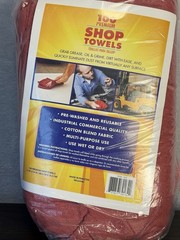 Bulk 100 Premium Red Shop Towels 12×14 Reusable Cotton Blend Industrial Cleaning