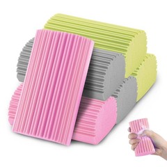 6 PCS Damp Duster Sponge, Magic Sponge Eraser, Reusable Pink,green,grey