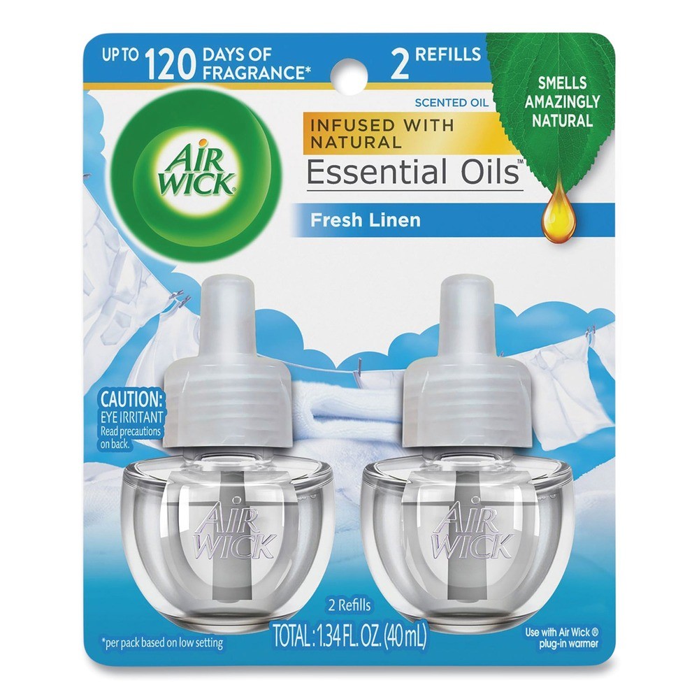 Air Wick 62338-82291 0.67 oz Scented Oil Refill – Fresh Linen (2/Pack) New