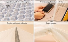Pop-Up Mosquito Net Tent King Size, Portable Folding Mosquito Net with Bottom
