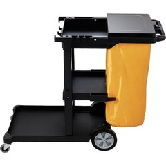 VEVOR Janitorial Trolley Cleaning Cart with PVC Bag and Cover for Housekeeping