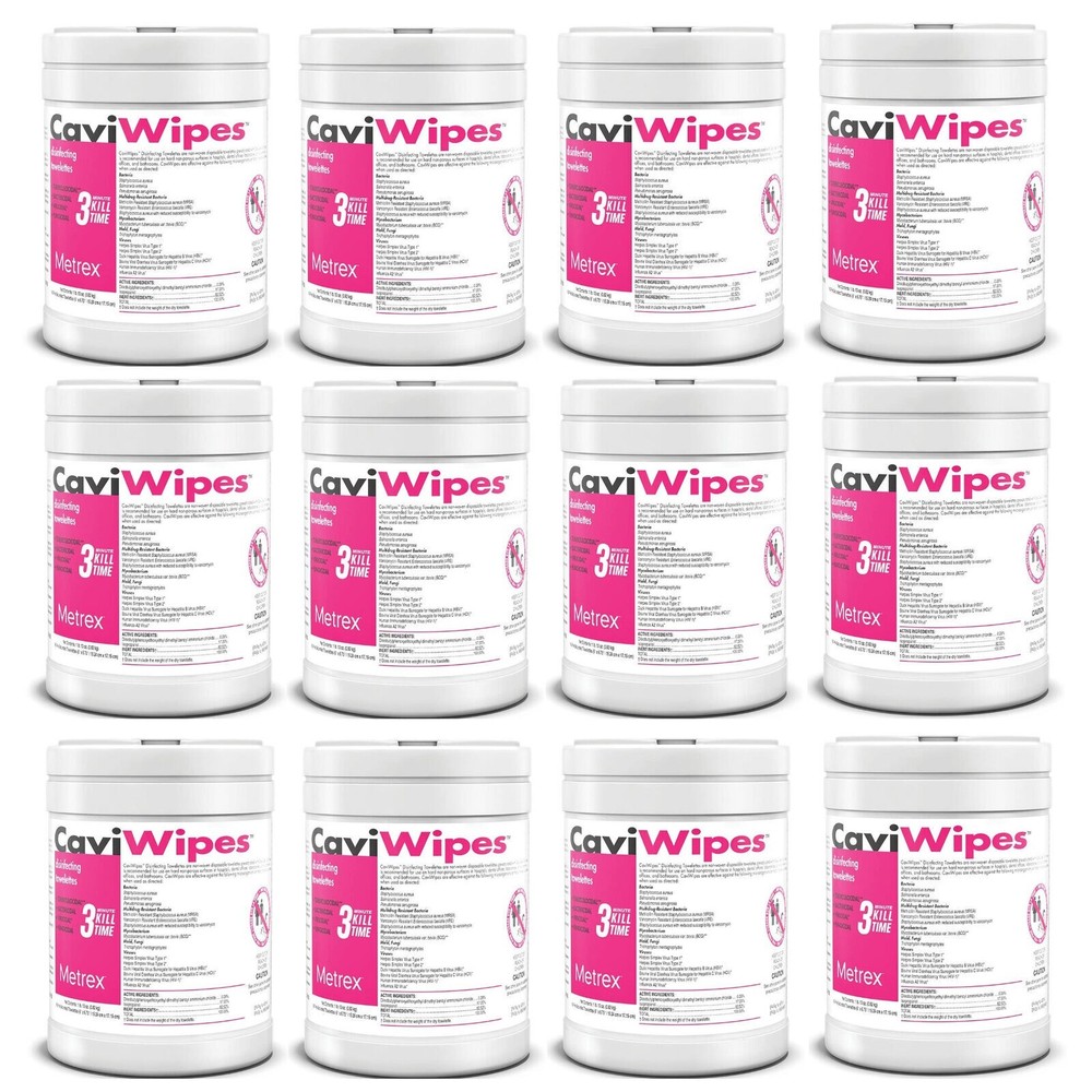 CaviWipes #13-1100 – Towelettes Large 160 Count – 12 Canisters