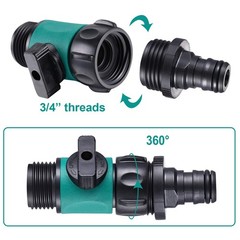 Hotop 6 Pcs Garden Hose Shut Off Valves Plastic Connect Water 3/4 inch, Blue