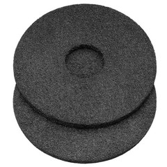 12″ Black Scrubbing Pads for Floor Buffers – Non-Woven Cleaning Pads, 2 Pack