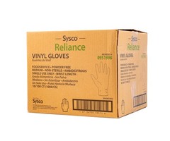Sysco New Disposable Vinal Gloves Medium 100 Per Box
