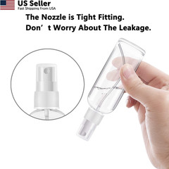 ZEROFIRE 2 Pack Spray Bottles 1oz Clear Plastic Empty 1 Ounce, 2