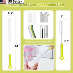 Bottle Cleaning Brush Set – Long Handle Cleaner for 5 Piece Set, Green
