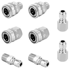 POWER TOWN 3/8 Inch Quick Connect Fittings, Pressure Washer Inch, Silvery