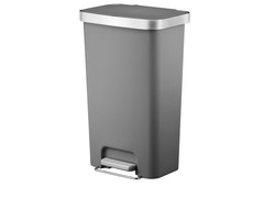 Eco Hana Trash Can In Stainless Steel Gray Color Capacity 45 L.