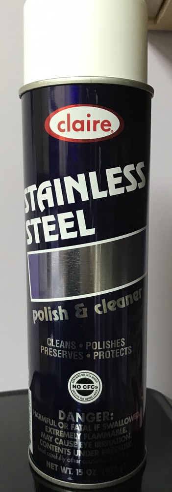NEW Claire C-841 Oil Based Stainless Steel Polish & Cleaner Spray 15oz Can USA