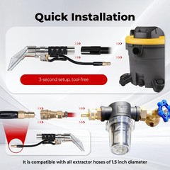 Shop Vac Extractor Kit Hose Wand Adapter Carpet Upholstery Detailing VacuumBlack