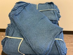 1500 PIECES NEW BLUE INDUSTRIAL SHOP RAGS CLEANING TOWELS 14×14 inch