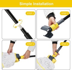 KeFanta Metal Mop Handle Commercial Heavy Duty,58″ Industrial Mop Stick with Jaw