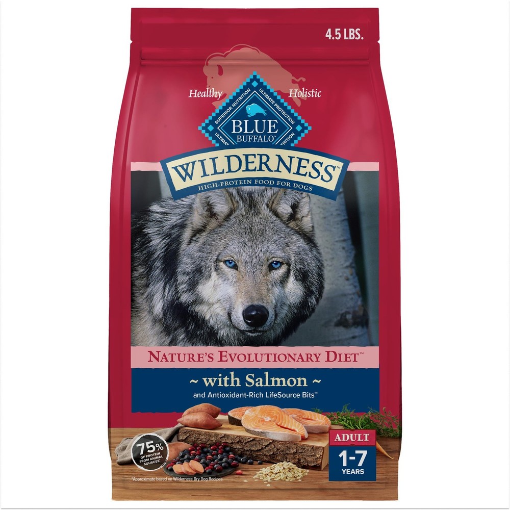 Blue Buffalo Wilderness Natural High-Protein Dry Food For Adult Dogs Salmon