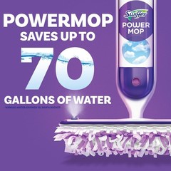 Swiffer PowerMop Multi-Surface Mop Kit for Floor Cleaning, Purple and White