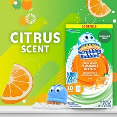Scrubbing Bubbles Flushable Toilet Bowl Wand Cleaner 10 Count (Pack of 12)