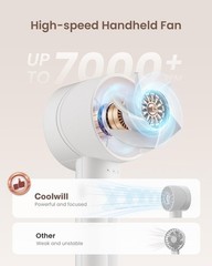 Portable Mini Handheld Turbo Fan, 4 Speed High Velocity Personal Cooling Devi…