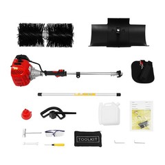 Gas Power Nylon Brush Broom Sweeper Artificial Grass Driveway Turf Snow Clean