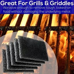 [5-Pack] Non Scratch Grease Scouring Pad for Industrial Grill & Griddle Cleaning