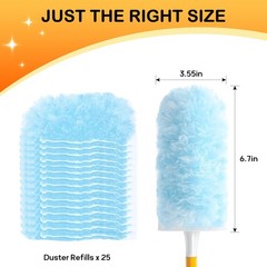 SetSail 25 Count Duster Refills Compatible with Swiffer Dusters for Blue