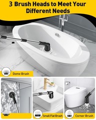 Electric Spin Scrubber for Cleaning Bathroom, Shower Scrubber Rotary Floor Br…