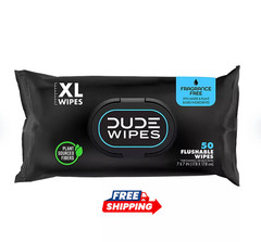 DUDE WIPES XL Flushable Wipes, Fragrance Free, 8 ct., 400 wipes