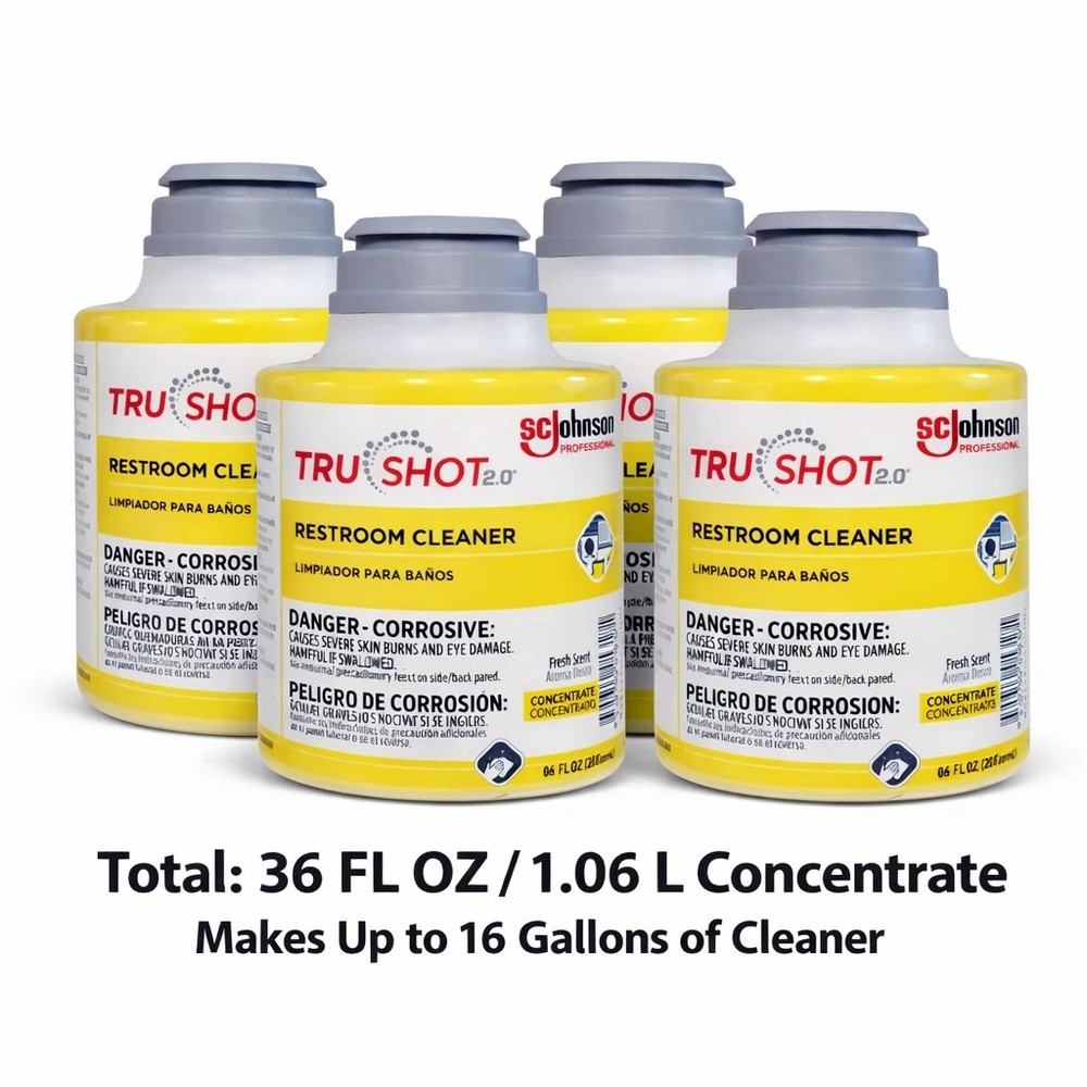 4/pack SCJohnson TRU SHOT 2.0 Restroom cleaner Concentrate Refills