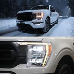 2021-2023 Ford F150 LED Quad Proj Headlights Animated Switchback Seq Turn Pair