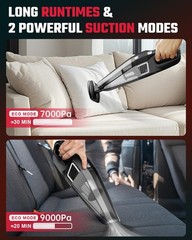 Evekas Handheld Vacuum Cordless 9000Pa Strong Suction 2 Suction Modes Type-C