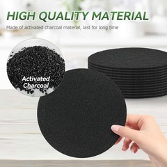Charcoal Filters for Compost Bucket, 12 Pack 6.7 inch, Black 12-Pack