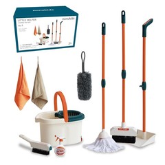 nunukids Toddler Cleaning Set – Realistic Child-Size, Orange, White