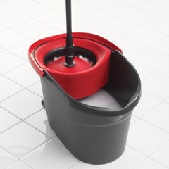 O-Cedar 148473 Microfiber EasyWring Spin Mop 12 W in. with Bucket