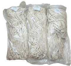 Select Cotton L Wet Mop Heads Cut End Round Cotton Pack of 3