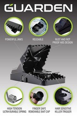 Rat Trap Six Pack – Indoor and Outdoor Traps for 6 Traps, Black