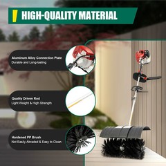 52cc Gas Power Sweeper Broom Handheld Driveway Turf Artificial Grass Snow Clean