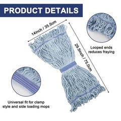 KeFanta 3 Pack Heavy Duty Commercial Mop Head Replacement,Looped End String C…