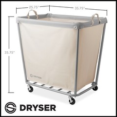 OPEN BOX – Commercial X-Large Rolling Canvas Bin Laundry Hamper on Wheels,White