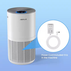 3000 Sq. Ft. True HEPA H13 Personal Room Air Purifier in Whites, 99.97% Cleaner,