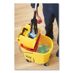 Rubbermaid Commercial FG757788YEL 35 qt. WaveBrake 2.0 Down-Press Combo – YL New