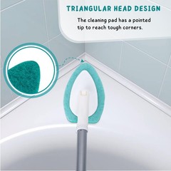 Shower Scrubber with Long Handle, 47” handle, Green