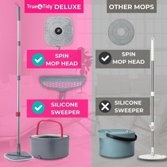 Heavy Duty Square Spin Mop for Floor Cleaning, Separate Compartment for Clean…